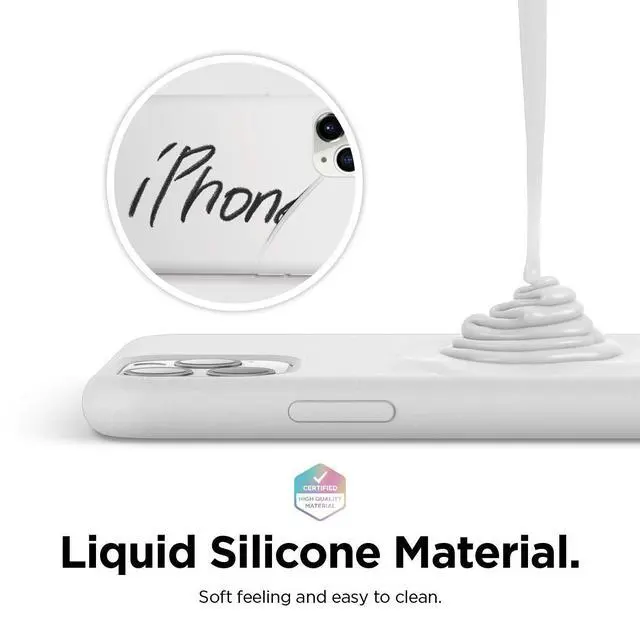 Alt view image 4 of 6 - Premium Liquid Silicone Case for iPhone 11 Pro White | Full Body Protective Cover, Shockproof, Slim Phone Case, Anti-Scratch Soft Microfiber Lining, 5.8 inch (White)