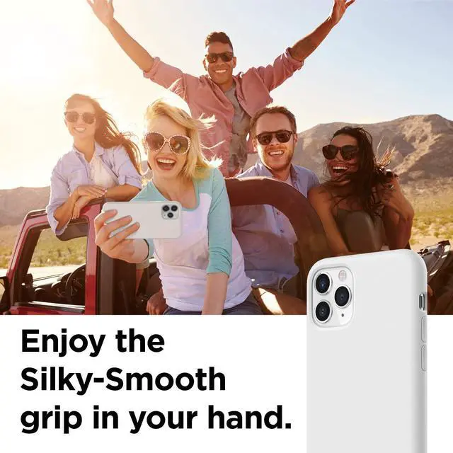 Alt view image 6 of 6 - Premium Liquid Silicone Case for iPhone 11 Pro White | Full Body Protective Cover, Shockproof, Slim Phone Case, Anti-Scratch Soft Microfiber Lining, 5.8 inch (White)
