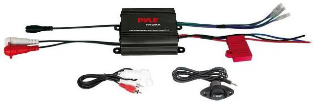 Main image of Upgraded Version Premium Boat Amp | Marine Grade 2 Channel, 400 Watt | 2 Ohm Stereo Stable | Waterproof 3.5MM/RCA Adaptor | Dashboard Mount Volume Control | Frequency Response 10Hz/40kHz