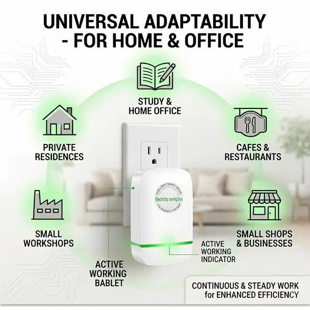 Alt view image 4 of 6 - Electricity Saving Box - 2026 Upgraded Power Factor Saver, Surge Protection Thermoregulation, 90V-250V 30KW Load, Plug and Play, Compact ABS Design, Hot Swappable for Home Office (Upgraded-1 Pcs)