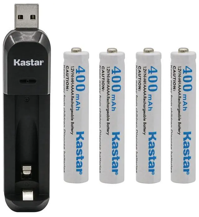 Main image of AAAA 1.2V 400mAh Battery 4 Pcs and USB Charger Replacement for MS Surface Pen Battery, Stylus Pens, Tooth Brush, Video Game Controllers, Bluetooth Headset, Monitor Battery