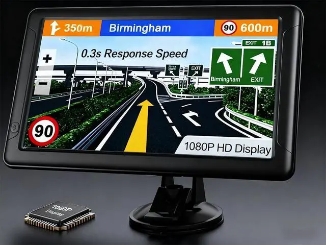 Alt view image 2 of 6 - 9 Inch Car GPS Navigation, HD Touch Screen Portable GPS Navigator for Car Truck RV, Free Map Updates, Voice Turn-by-Turn Guidance, Speed & Red Light Warning, Multifunctional PND GPS Device