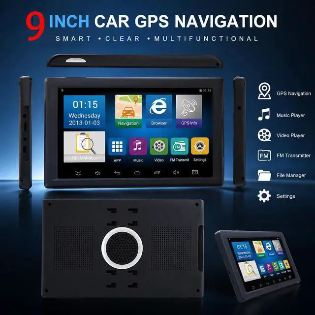 Alt view image 3 of 6 - 9 Inch Car GPS Navigation, HD Touch Screen Portable GPS Navigator for Car Truck RV, Free Map Updates, Voice Turn-by-Turn Guidance, Speed & Red Light Warning, Multifunctional PND GPS Device