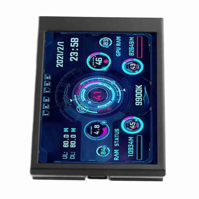 Alt view image 3 of 6 - Pc Temperature Display, 3.5in Computer Temp Monitor Full View Display Computer Temp Monitor Computer Temperature Display with Stand for aida64 PC CPU RAM Hard Disk Data