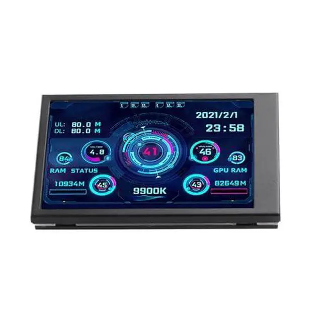 Alt view image 5 of 6 - Pc Temperature Display, 3.5in Computer Temp Monitor Full View Display Computer Temp Monitor Computer Temperature Display with Stand for aida64 PC CPU RAM Hard Disk Data