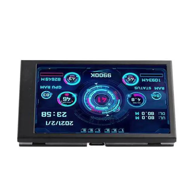 Alt view image 6 of 6 - Pc Temperature Display, 3.5in Computer Temp Monitor Full View Display Computer Temp Monitor Computer Temperature Display with Stand for aida64 PC CPU RAM Hard Disk Data