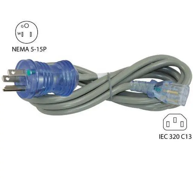 Alt view image 2 of 4 - 25114 10-Amp Hospital/Medical Grade Power Cord 8-Feet