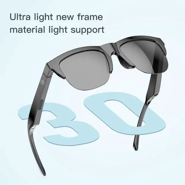 Alt view image 5 of 6 - Smart glasses, polarized sunglasses with bluetooth speaker, sports/outdoor filter UV protection voice control, unisex fashion sunglasses, touch smart glasses