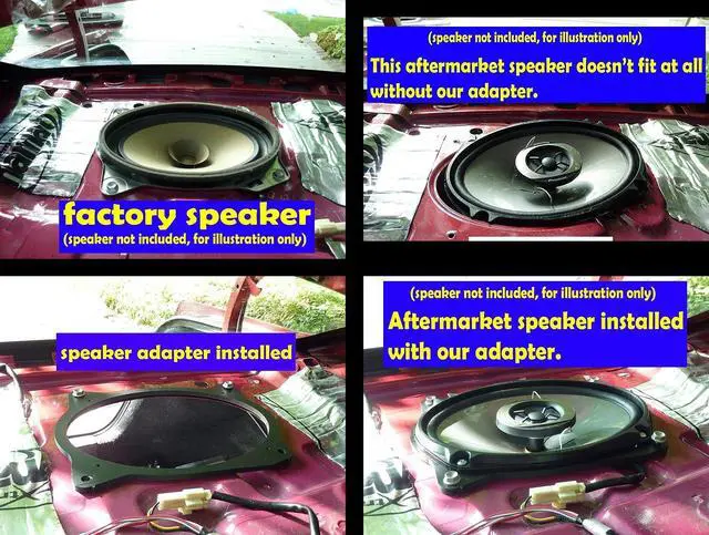 Alt view image 2 of 4 - Rear Deck Speaker Adapter Spacer Rings Fits 2002-2011 Camry & 2003-2013 Corolla 6x9 - SAK008_69-2 Pair