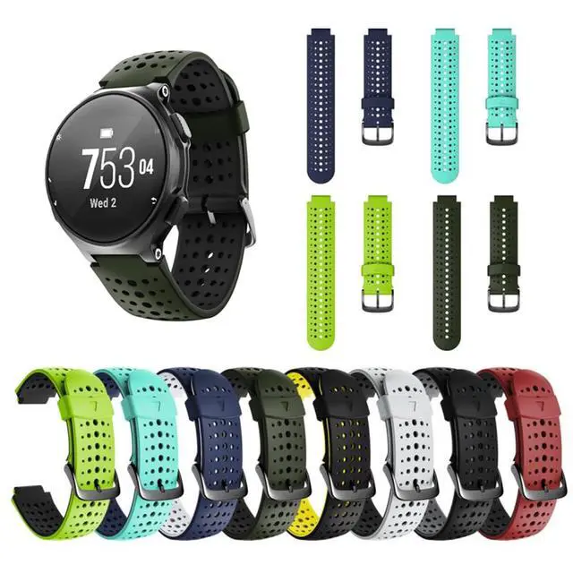 Alt view image 2 of 6 - Replacement Silicone Watch Band for Garmin Forerunner 230/235 / 220/620 / 630 / 735XT Watch Outdoor Sport Watch Strap (Color: Black Gray)