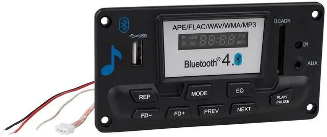 Main image of 12 VDC Bluetooth 4.0 FM Radio MP3 WAV FLAC Audio Preamp Board with Function Cables and Remote