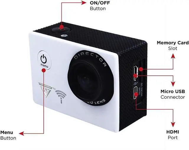 Alt view image 4 of 6 - Active on Director 4K Action Camera | WiFi Full HD | 16MP Photos| Waterproof Camera for Vlogging | 4K Video Recording | Travel Blogging | Video Camera for YouTube