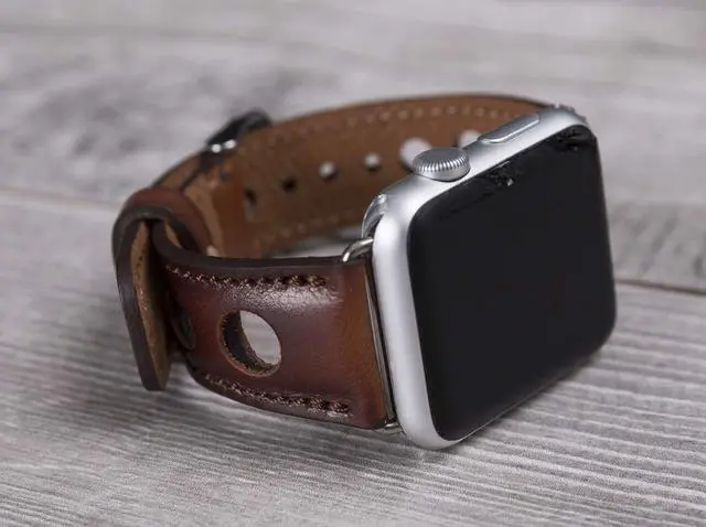 Alt view image 3 of 6 - Full Grain Leather Burnished Tan Holo Band for Apple Watch