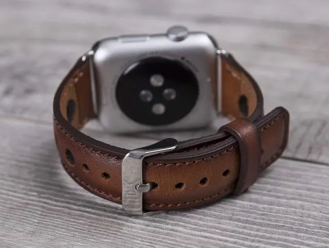 Alt view image 4 of 6 - Full Grain Leather Burnished Tan Holo Band for Apple Watch