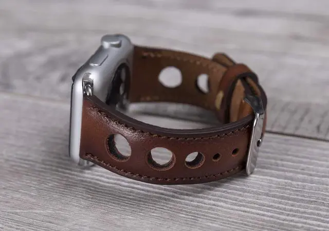 Alt view image 5 of 6 - Full Grain Leather Burnished Tan Holo Band for Apple Watch