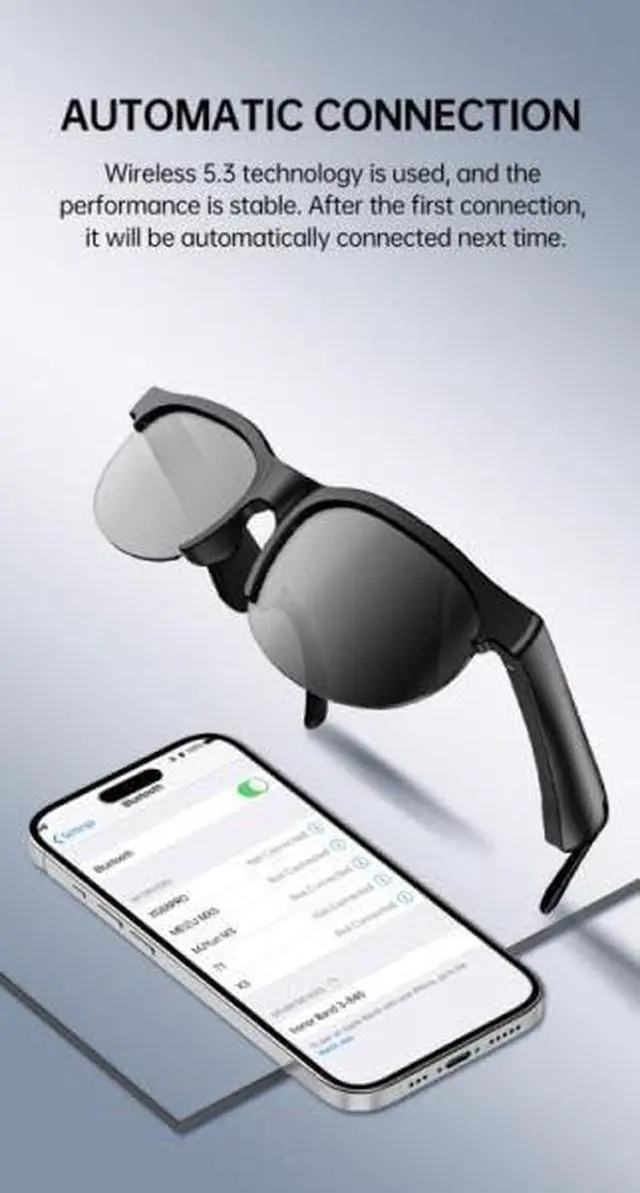 Alt view image 5 of 5 - AI Translation Glasses, Real-Time Translator in 100+ Languages, Open-Ear Bluetooth Smart Glasses for Music, Calls, Compatible with iPhone & Android