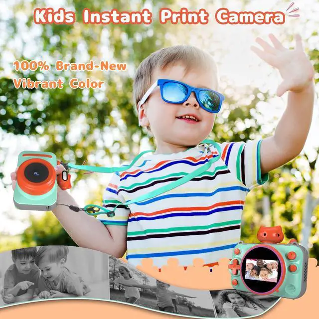 Alt view image 2 of 6 - Kids Camera Instant Print, 48MP 2.5K UHD Digital Camera for Kids 3-12, for Grandkids, Boys & Girls, with 4 Printing Papers & Strap, Portable Travel Toy