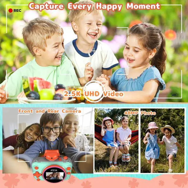 Alt view image 3 of 6 - Kids Camera Instant Print, 48MP 2.5K UHD Digital Camera for Kids 3-12, for Grandkids, Boys & Girls, with 4 Printing Papers & Strap, Portable Travel Toy