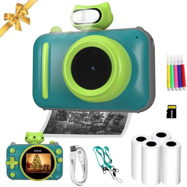 Main image of Kids Camera Instant Print, 48MP 2.5K UHD Digital Camera for Kids 3-12, for Grandkids, Boys & Girls, with 4 Printing Papers & Strap, Portable Travel Toy