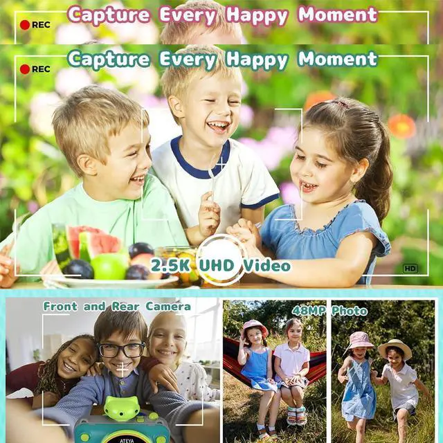 Alt view image 2 of 6 - Kids Camera Instant Print, 48MP 2.5K UHD Digital Camera for Kids 3-12, for Grandkids, Boys & Girls, with 4 Printing Papers & Strap, Portable Travel Toy