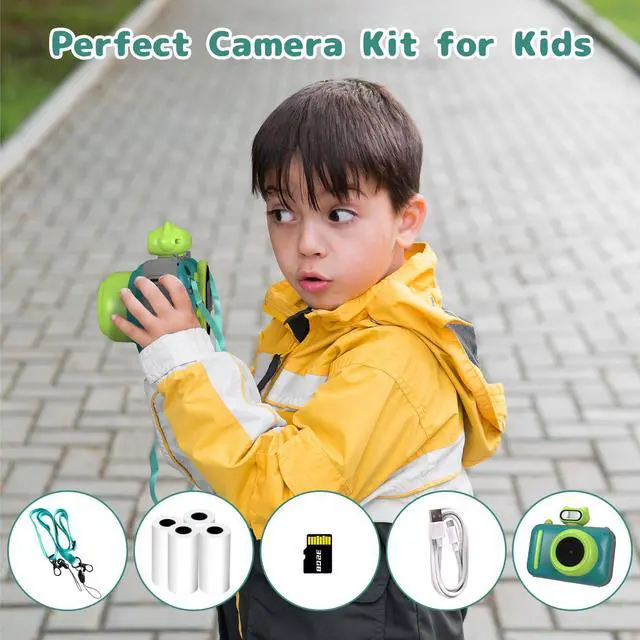 Alt view image 6 of 6 - Kids Camera Instant Print, 48MP 2.5K UHD Digital Camera for Kids 3-12, for Grandkids, Boys & Girls, with 4 Printing Papers & Strap, Portable Travel Toy