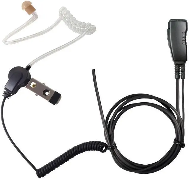 Main image of LMC-1AT-H7 Pro-Grade Surveillance Lapel Mic w/Clear Acoutic Tube Earphone - for Hystera 1-Pin TC320 Series