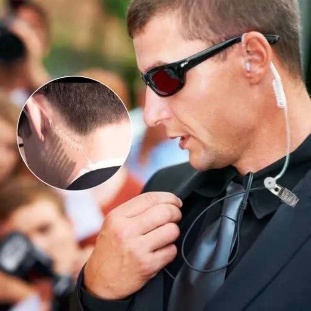 Alt view image 3 of 3 - LMC-1AT-H7 Pro-Grade Surveillance Lapel Mic w/Clear Acoutic Tube Earphone - for Hystera 1-Pin TC320 Series