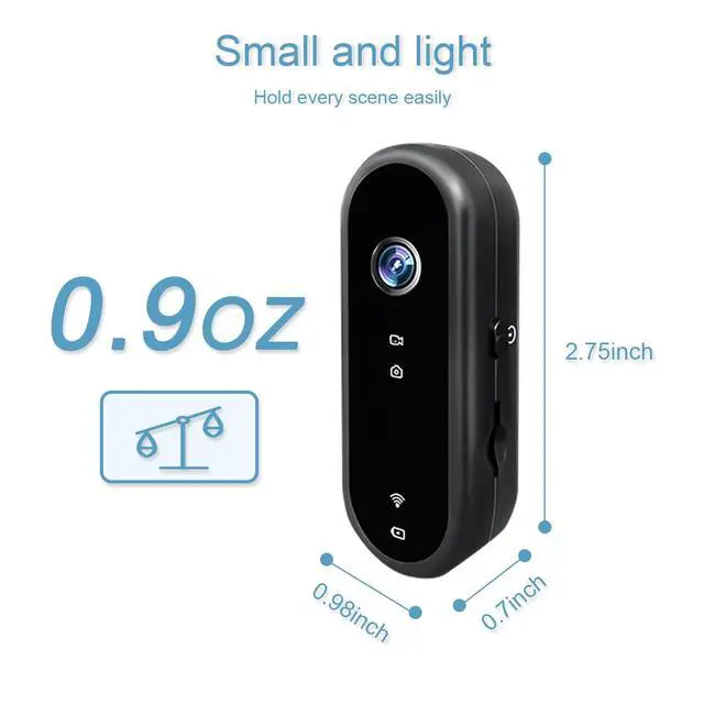 Alt view image 2 of 6 - 1080P Mini WIFI Action Camera: 128G Thumb Portable Body Worn Camera Wearable Video Recorder with 360° Rotatable Magnetic Clip Easy to Use Pet Walks Outdoor Activities Cycling Travel Outdoor Adventure