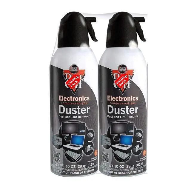 Alt view image 4 of 5 - Compressed Air Duster for Electronics 10oz (Pack of 2) with Cleaning Sponge Dust-Off Spray for Computers, Keyboards, Cameras, Consoles Ozone Safe & Residue Free