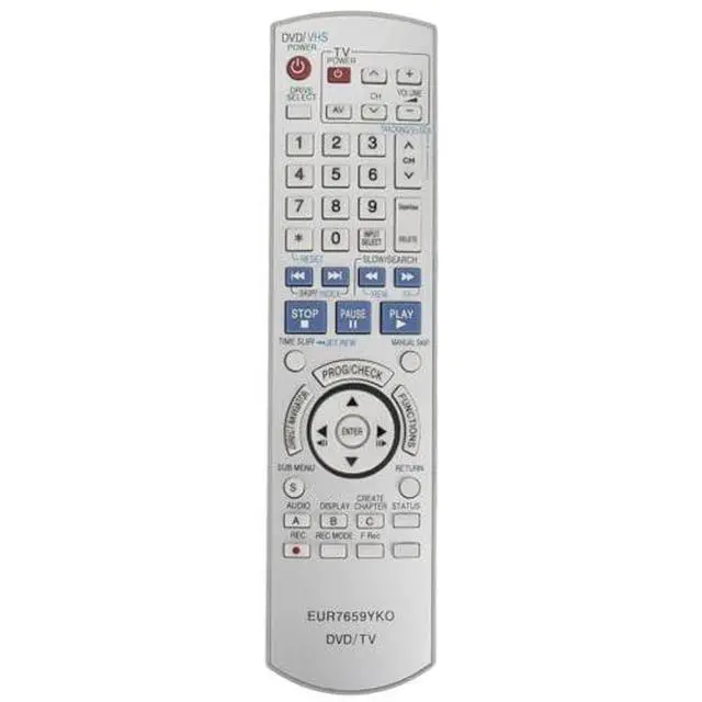 Alt view image 4 of 4 - EUR7659YKO Replacement Remote Control for Panasonic DVD VCR Recorder in Living Rooms or Rooms, Size Approximately About 8 x 2 x 0.6 in, Replace Remote Replacement Models EUR7659YC0