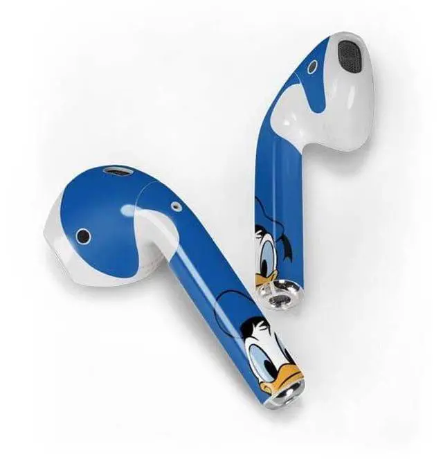 Alt view image 2 of 4 - Decal Audio Skin Compatible with Apple AirPods - Officially Licensed Disney Friends Donald Duck Up Close Design