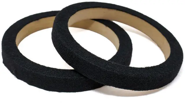 Alt view image 3 of 6 - 4 Pair 8" MDF Wood Speaker Mounting Spacer Rings Black Carpet Car Audio