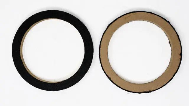 Alt view image 4 of 6 - 4 Pair 8" MDF Wood Speaker Mounting Spacer Rings Black Carpet Car Audio