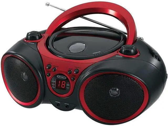 Main image of Portable Cd Player & Digital Tuner AM/FM Radio Mega Bass Reflex Stereo Sound System Plus 6ft Aux Cable to Connect Any iPod, iPhone or Mp3 Digital Audio Player