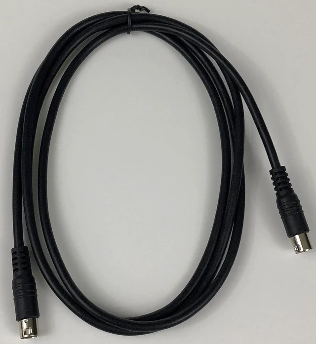 Main image of 9 Pin Mini Din Minidin Male to Male 6 Foot Black Cable Type B Non Standard