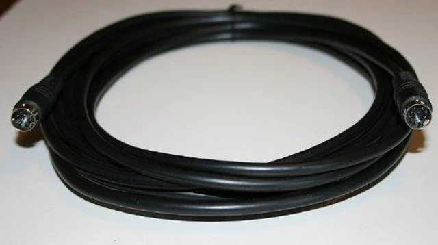 Alt view image 2 of 2 - 9 Pin Mini Din Minidin Male to Male 6 Foot Black Cable Type B Non Standard
