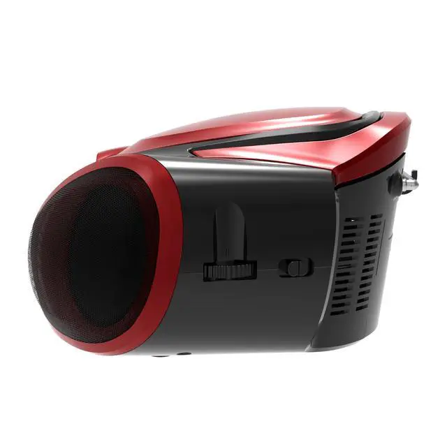 Alt view image 4 of 6 - SC-726BT Portable AM/FM Radio Top-Loading CD Player with Bluetooth, LED Track Display, Aux Input, Carry Handle, Built-in Speaker, Programmable Memory, Repeat Modes, AC/DC (Red)