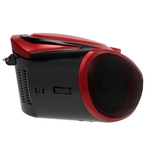 Alt view image 5 of 6 - SC-726BT Portable AM/FM Radio Top-Loading CD Player with Bluetooth, LED Track Display, Aux Input, Carry Handle, Built-in Speaker, Programmable Memory, Repeat Modes, AC/DC (Red)