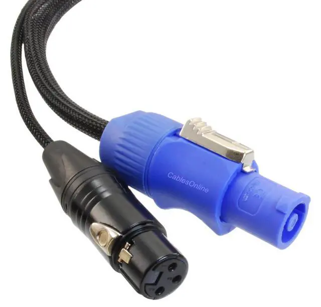 Alt view image 2 of 3 - CablesOnline, 6ft. 16AWG Stage Lighting Fixture PowerCon-Compatible Power and DMX 3-Pin Combo Link Cable, PC-KD06