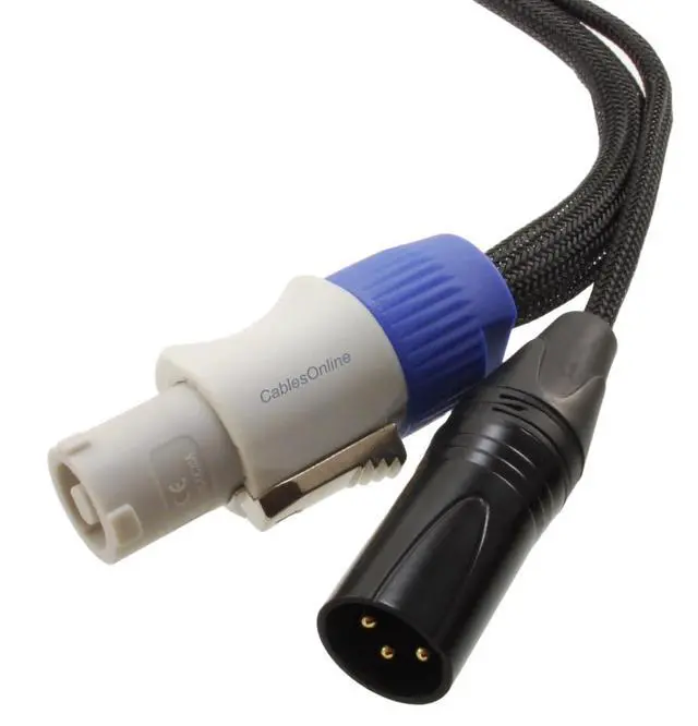 Alt view image 3 of 3 - CablesOnline, 6ft. 16AWG Stage Lighting Fixture PowerCon-Compatible Power and DMX 3-Pin Combo Link Cable, PC-KD06