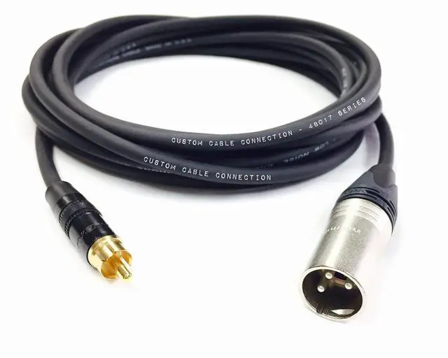 Alt view image 5 of 6 - 3 Foot Pro Audio Neutrik XLR Male to Neutrik RCA Male Cable