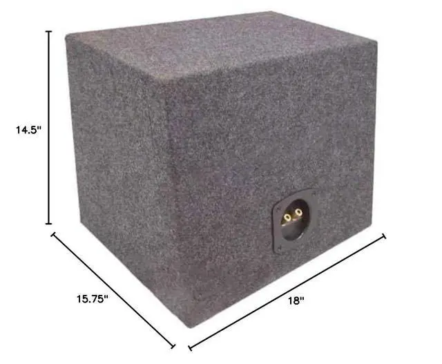Alt view image 2 of 2 - 15" Hatchback Sub Box Sealed Rear-Angle Subwoofer Enclosure 3/4" MDF ASC | Single 15 inch angled design, tucks into tight cargo spaces, quality speaker upgrade, dense wood build lasting performance