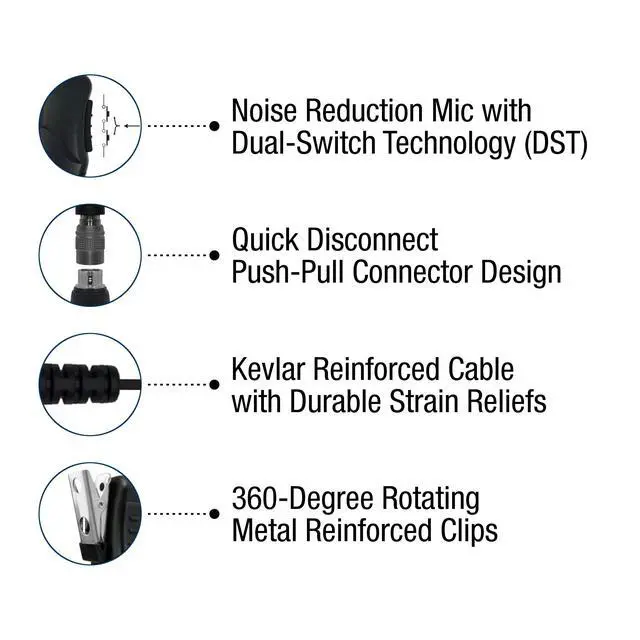 Alt view image 2 of 6 - Quick Disconnect Police Lapel Mic, Compatible with Motorola XTS5000 XTS3000 XTS2500 and XTS1500 Radios, Law Enforcement Earpiece Headset
