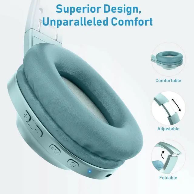 Alt view image 5 of 6 - Wireless Headphones Foldable Headset Compatible with Samsung Galaxy A56 5G/A36 5G/A26 5G, w Mic Hands-Free Earphones Earbuds Over Ear