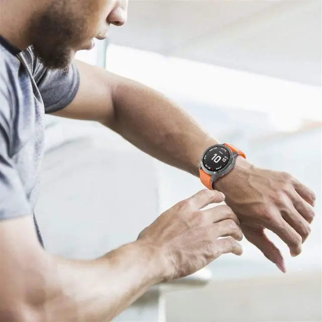 Alt view image 5 of 6 - for Garmin Watch Bands 22mm Width Soft Silicone Replacement Band Dedicated Watch Strap for Garmin Fenix 7/Fenix 5/Fenix 6/Fenix 5 Plus/Fenix 6 Pro/Forerunner 935 945 (Color: Orange, Size: 22mm)