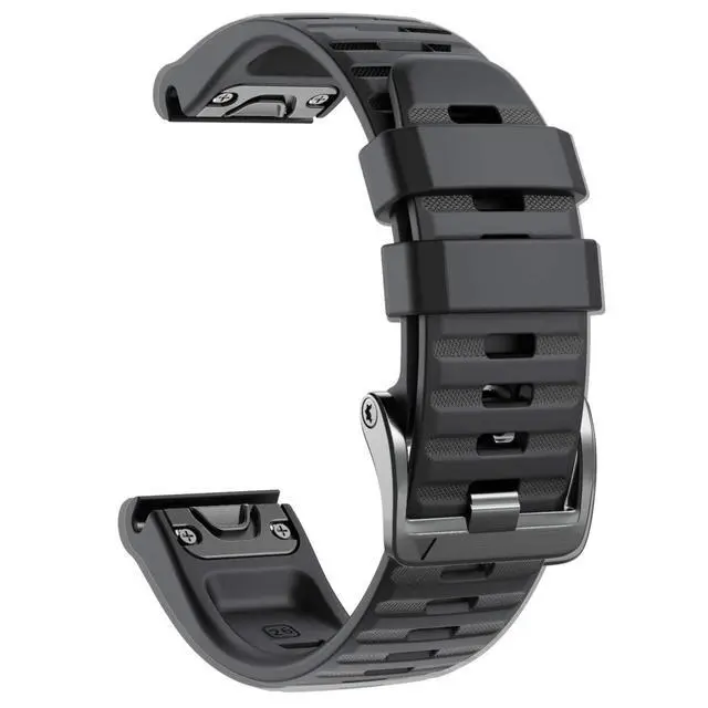 Alt view image 2 of 6 - for Garmin Watch Bands 22mm Width Soft Silicone Replacement Band Dedicated Watch Strap for Garmin Fenix 7/Fenix 5/Fenix 6/Fenix 5 Plus/Fenix 6 Pro/Forerunner 935 945 (Color: Preto, Size: 22mm)