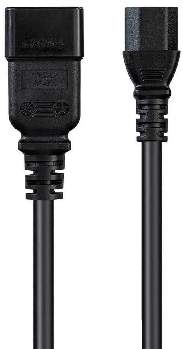 Alt view image 2 of 6 - Heavy Duty Computer Power Cord - 10 Feet - Black | IEC 60320 C13 to IEC 60320 C20, 12AWG, 15A, SJTW, 100-250V