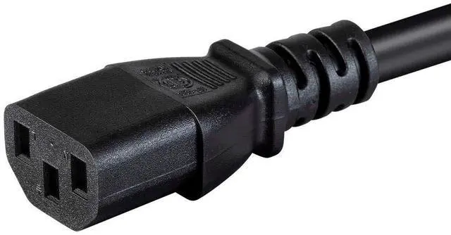 Alt view image 4 of 6 - Heavy Duty Computer Power Cord - 10 Feet - Black | IEC 60320 C13 to IEC 60320 C20, 12AWG, 15A, SJTW, 100-250V
