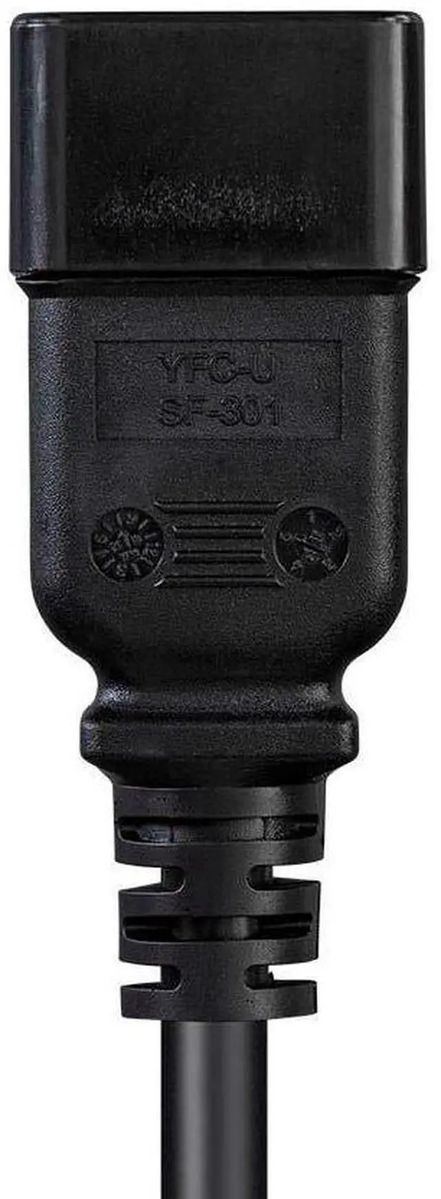 Alt view image 5 of 6 - Heavy Duty Computer Power Cord - 10 Feet - Black | IEC 60320 C13 to IEC 60320 C20, 12AWG, 15A, SJTW, 100-250V