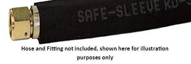 Alt view image 5 of 6 - Caplugs PTPS Series Safeplast Nylon Hose Sleeve, Black Polyester, 1.5" ID x 25' L Abrasion Reduction, Burst and UV Guard, Fire Safe, MSHA Approved (1218c25BK)
